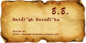 Belágh Bozsóka névjegykártya